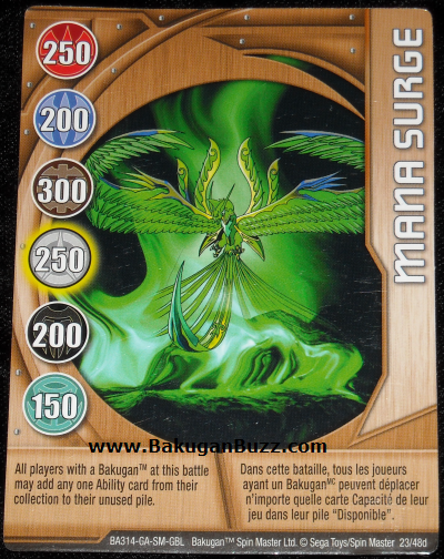 Bakugan Battle Brawlers Red Ability Card Shun's Throw BA160-AB-SM-GBL 28/48